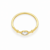 Anillo Nara Blanco Hielo baño en oro de 18kt