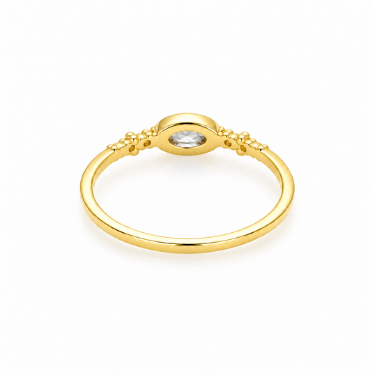 Anillo Nara Blanco Hielo baño en oro de 18kt