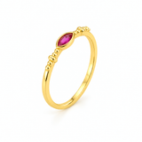 Anillo Nara Rosa Frambuesa baño en oro de 18kt