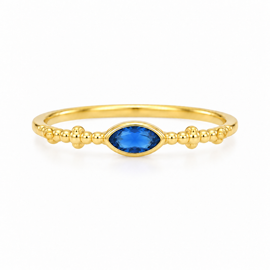 Anillo Nara Azul Profundo baño en oro de 18kt