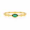Anillo Nara Verde Bosque baño en oro de 18kt