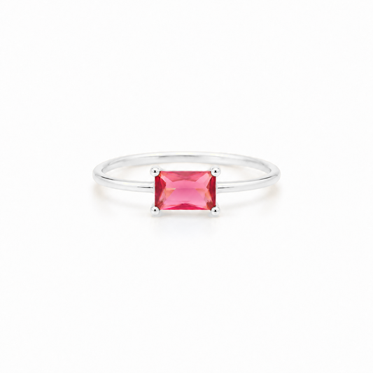 Anillo Vega Rosa Frambuesa plata 925