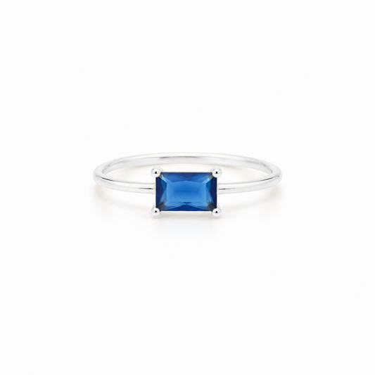 Anillo Vega Azul Profundo plata 925