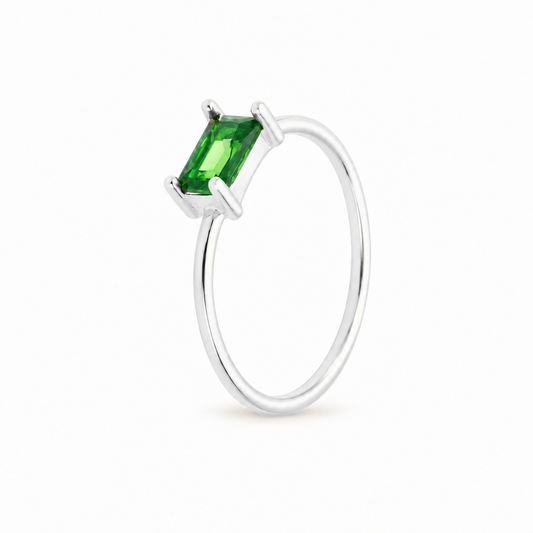 Anillo Vega Verde Bosque plata 925