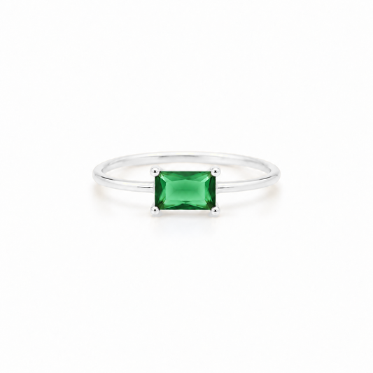 Anillo Vega Verde Bosque plata 925