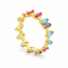 Anillo Prism Color con baño en oro de 18kt