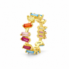 Anillo Prism Color con baño en oro de 18kt