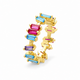 Anillo Prism Color con baño en oro de 18kt