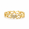 Anillo Corazones Spark baño en oro de 18kt