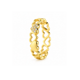 Anillo Corazones Spark baño en oro de 18kt