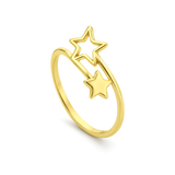 Anillo Estrellas Twin baño en oro de 18kt