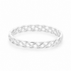 Anillo trenzado en plata 925, vista frontal