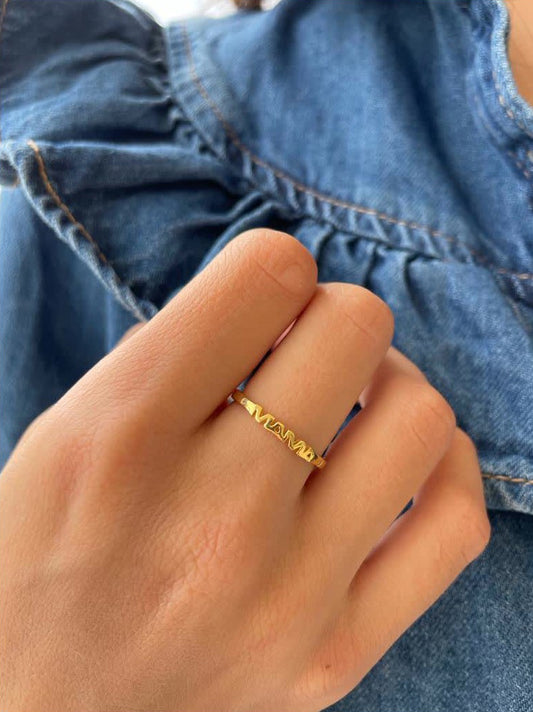 Anillo Mamá Essential baño en oro de 18kt