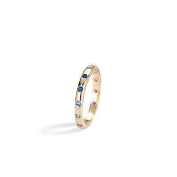 Anillo Colors Orbit plata baño en oro de 18kt