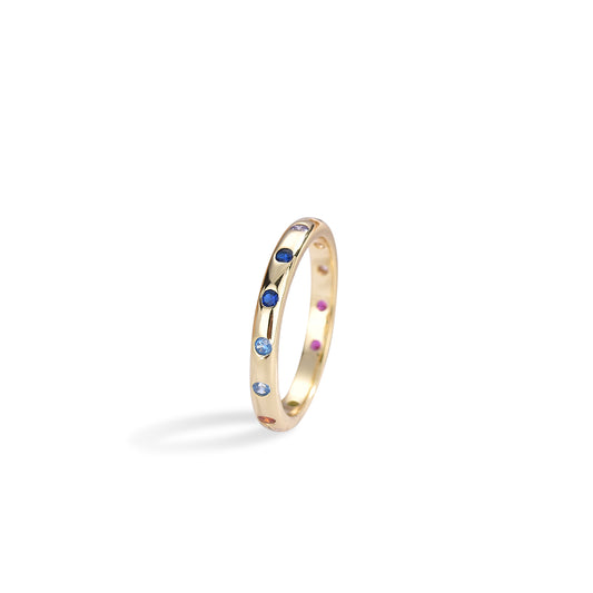 Anillo Colors Orbit plata baño en oro de 18kt