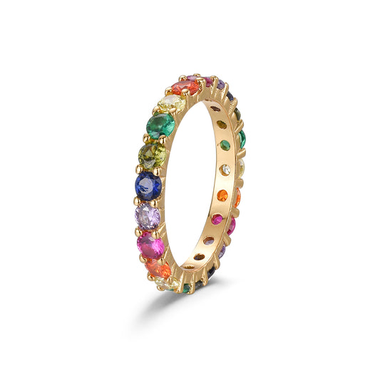 Anillo Iris bomb plata baño en oro de 18kt