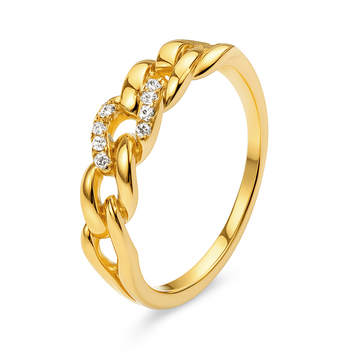 Anillo Chain Glow plata baño en oro de 18kt