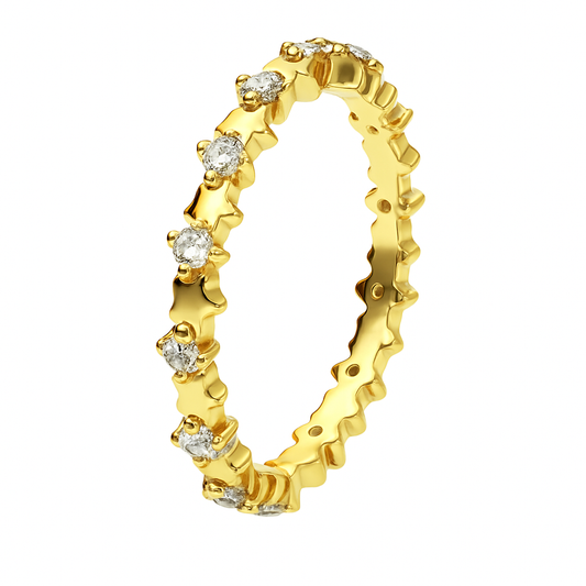 Anillo Starline plata baño en oro de 18kt