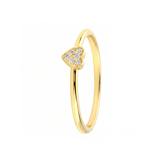Anillo Mini Love plata baño en oro de 18kt