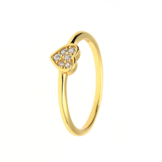 Anillo Mini Love plata baño en oro de 18kt
