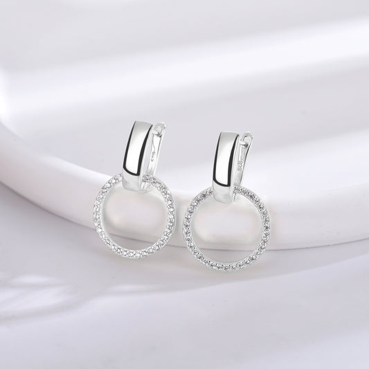 Pendientes Circle Shine plata