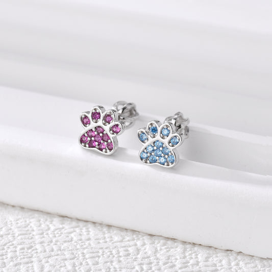 Pendientes Paw Spark plata baño en oro de 18kt