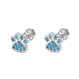 Pendientes Paw Spark Celeste plata