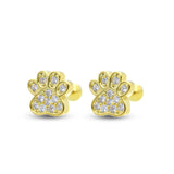 Pendientes Paw Spark plata baño en oro de 18kt