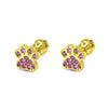 Pendientes Paw Spark Rosa plata baño en oro de 18kt