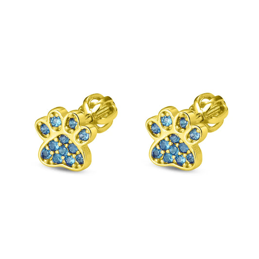 Pendientes Paw Spark plata baño en oro de 18kt