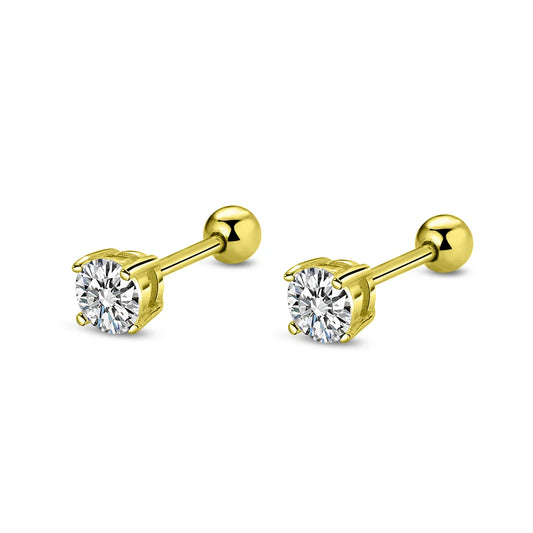 Pendientes Mini Crystal plata baño en oro de 18kt