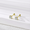 Pendientes Mini Crystal plata baño en oro de 18kt