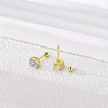 Pendientes Mini Crystal plata baño en oro de 18kt