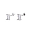 Pendientes de circonita plata