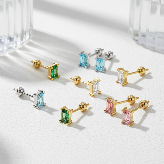 Pendientes de circonita plata