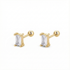 Pendientes de circonita plata baño en oro de 18kt
