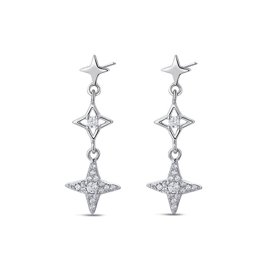 Pendientes Stardust Drops plata