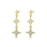 Pendientes Stardust Drops plata baño en oro de 18kt
