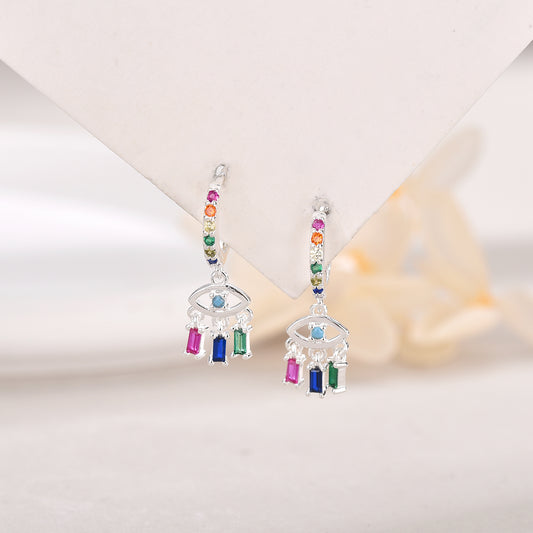 Pendientes Mystic Rainbow plata