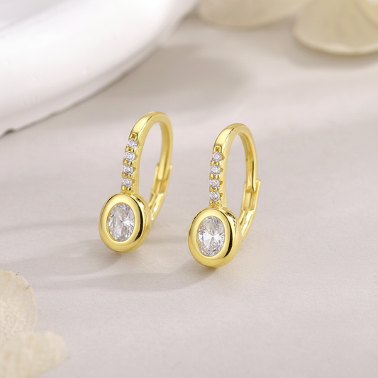Pendientes Mini Glow plata baño en oro de 18kt