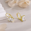 Pendientes Crystal Frame plata baño en oro de 18kt
