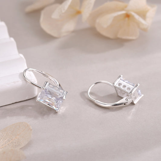 Pendientes Crystal Frame plata
