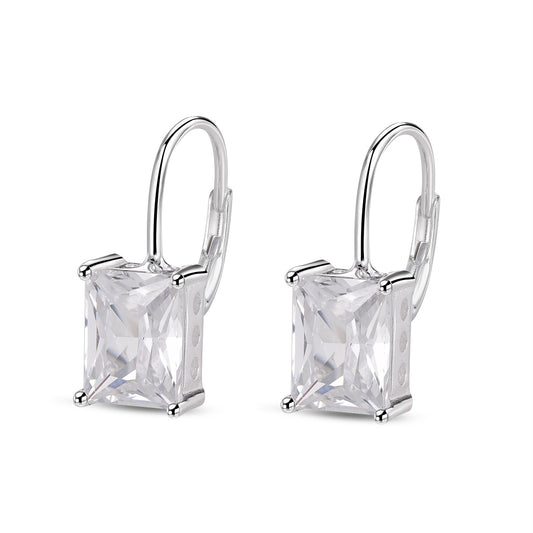 Pendientes Crystal Frame plata
