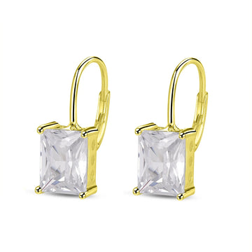Pendientes Crystal Frame plata baño en oro de 18kt