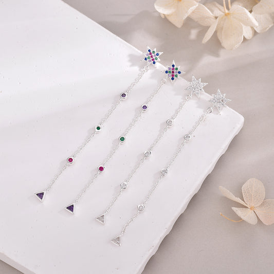 Pendientes largos Cosmic Drops plata