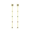 Pendientes largos Cosmic Drops plata baño en oro de 18kt