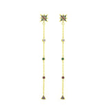 Pendientes largos Cosmic Drops plata baño en oro de 18kt