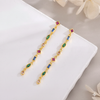 Pendientes largos Party Lines plata baño en oro de 18kt
