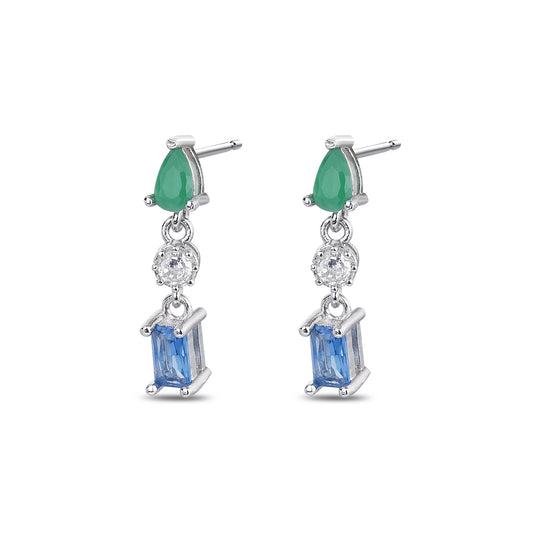 Pendientes Gem Drops plata