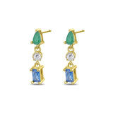 Pendientes Gem Drops plata baño en oro de 18kt